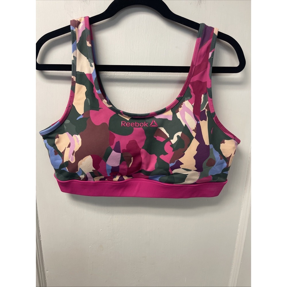Reebok CrossFit Women's Camo Sports Bra Wireless Pullover Medium Support XL